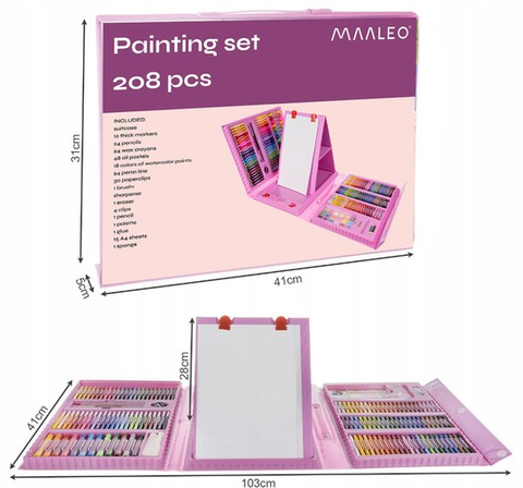Painting set 208 pcs in a case