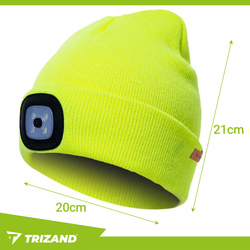 Czapka zimowa z latarką- żółta Trizand 22664