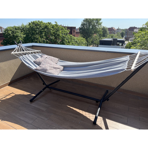 Hamac de jardin 200x150cm Gardlov avec cadre 25466