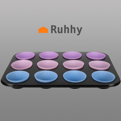 Baking tray + 12 silicone molds