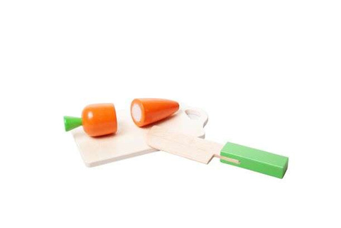 Wooden chopping vegetables in a bucket