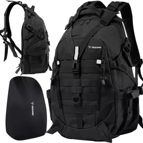 Sac à dos militaire/randonnée noir Trizand 20534
