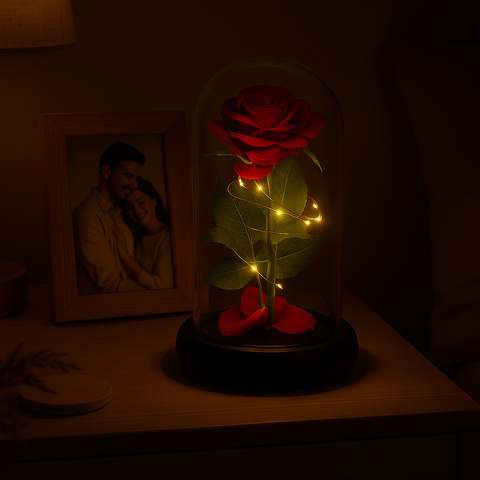 Rose en verre - brillante Ruhhy 25682