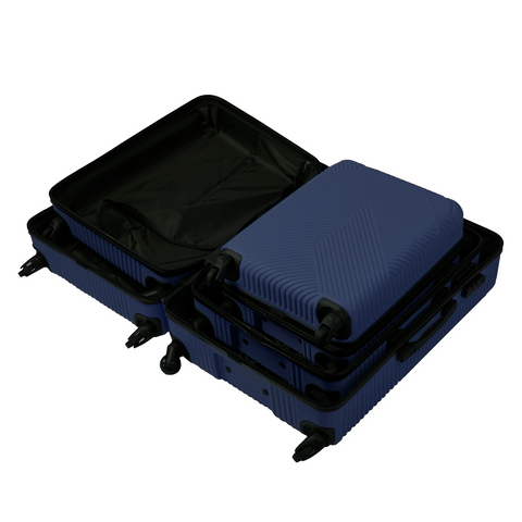 3-in-1-Kofferset - Marineblau Trizand 26664