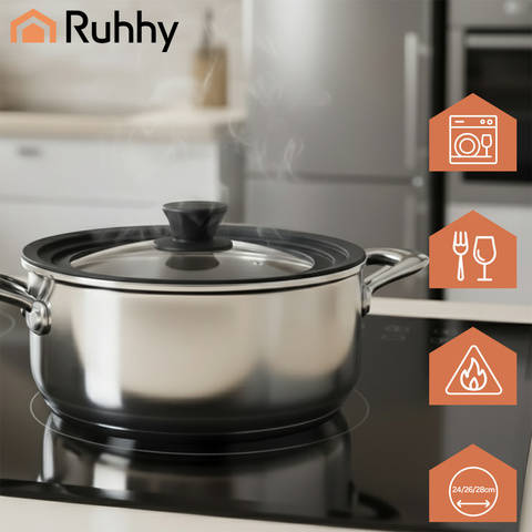 3 viename silikoninis dangtelis 24/26/28 cm Ruhhy 25560