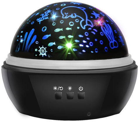 Night light with projector - black LP16857