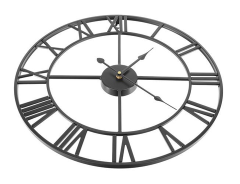Retro wall clock - black