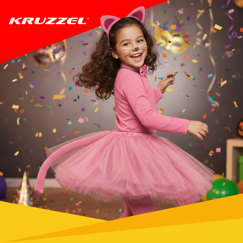 Костюм котёнка - розовый, 4 предмета, Kruzzel 26517