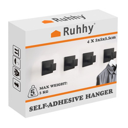 Selbstklebender Kleiderbügel - 4er-Set Ruhhy 24649