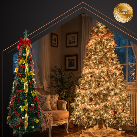 Faltbarer Weihnachtsbaum mit Dekorationen 1,8m Ruhhy 26757