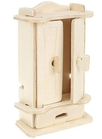 Set Holzmöbel für Puppen, 34-teilig.