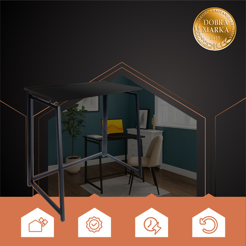 Biurko składane drewniane czarne Ruhhy 26117