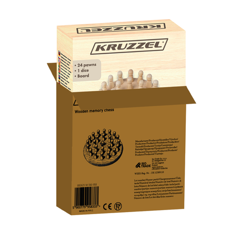 Jeu d'échecs à mémoire - Kruzzel en bois 26251