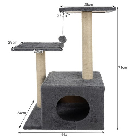 Cat tree 71cm gray Purlov 21712