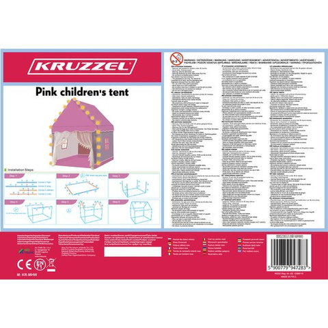 Детская палатка - розовая Kruzzel 22653