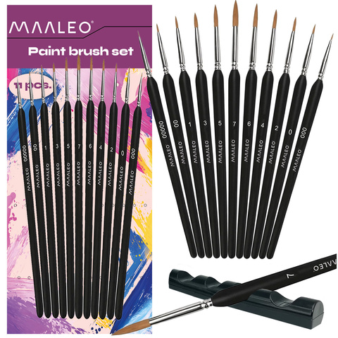 Paint brushes 11pcs with stand Maaleo 26118