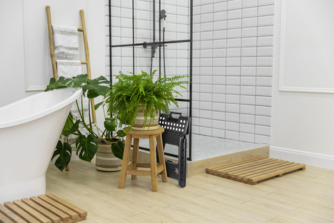 Stołek składany czarno-biały 39cm