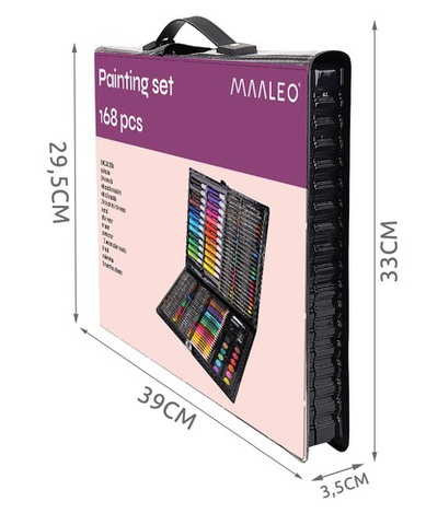 Painting set in a case 168 pcs black