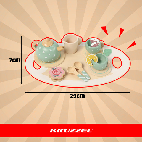 Детский чайный сервиз зеленый Kruzzel 26393