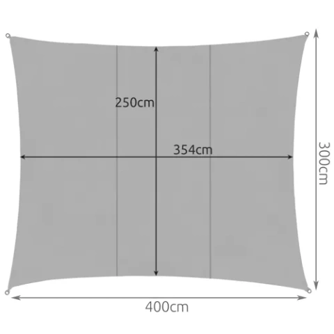 Saulės skėčio burė 4x3m - pilka Gardlov 23143