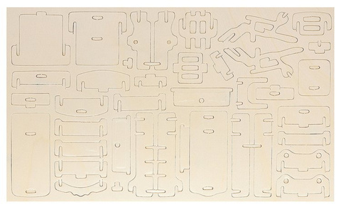 Set Holzmöbel für Puppen, 34-teilig.
