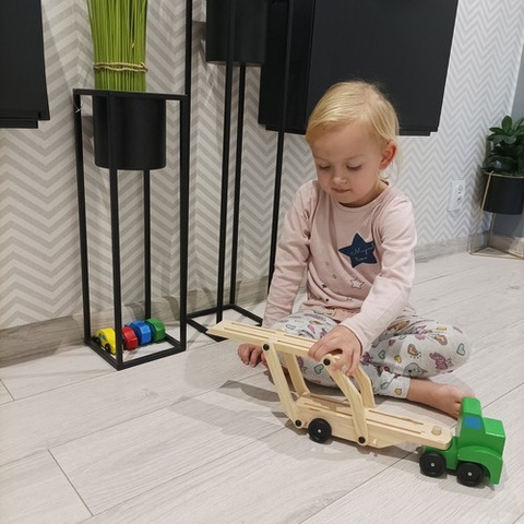 Wooden truck - trailer + set of cars 22698