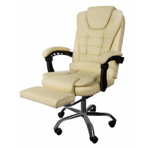 Chaise de bureau avec repose-pieds - beige Malatec 23287