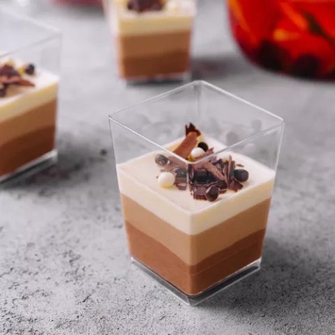 Quadratische Tassen - 50 Stück. 120 ml Ruhhy 21164