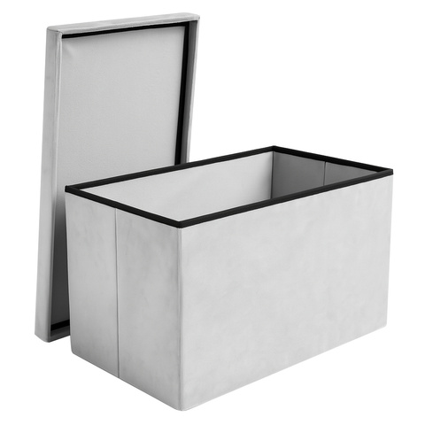 Pouf en velours gris 60x30x30 cm Ruhhy 25994