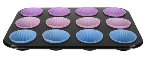 Baking tray + 12 silicone molds