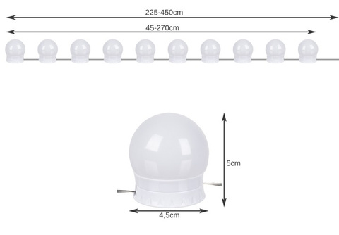 LED lempos veidrodžiui/tualetui - 10 vnt.