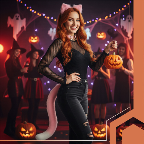 Strój kota/lisa 3el. różowy Ruhhy 26585