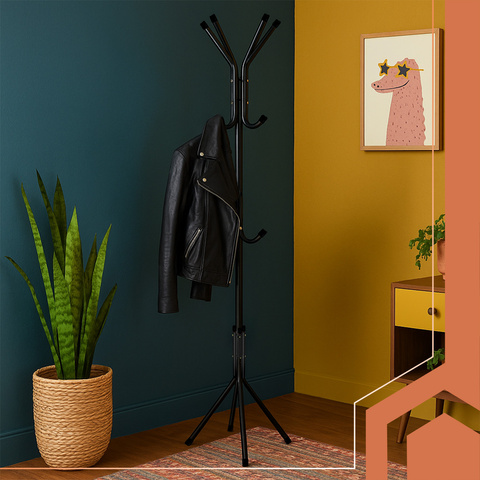 Porte-manteau sur pied 170 cm - noir Ruhhy 26362