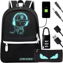 Kruzzel 19374 USB leuchtender Rucksack