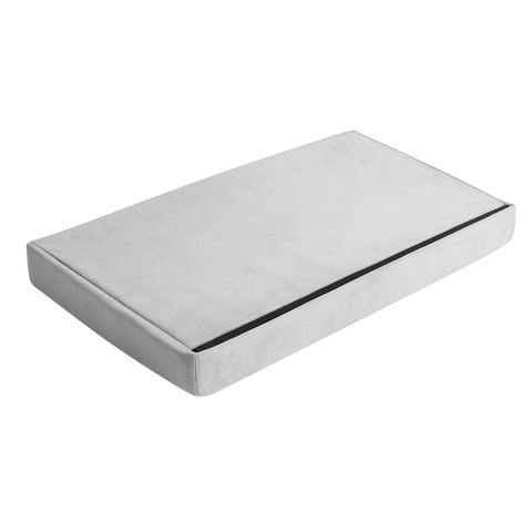 Пуф из серого бархата 60x30x30 см Ruhhy 25994