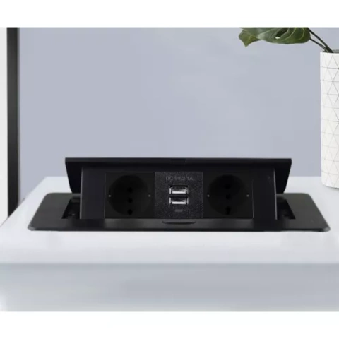 In der Tischplatte versteckte USB-Buchse - doppelt Izoxis 21446