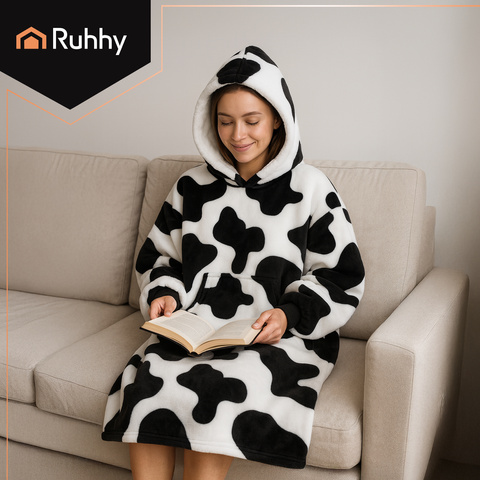 XXL sweatshirt - black and white blanket Ruhhy 26538