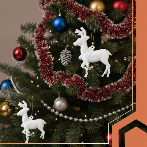 Christmas tree baubles - reindeer 9pcs Ruhhy 22517