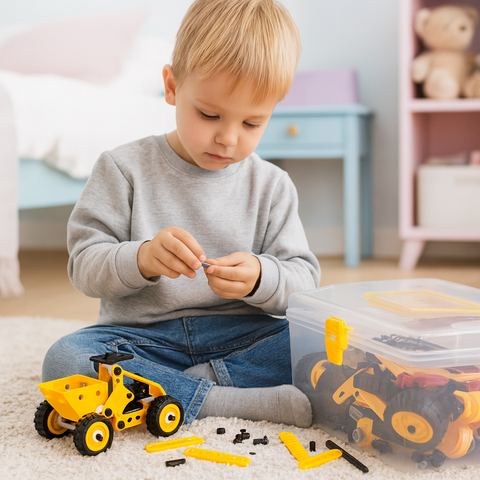 Construction blocks - vehicles 100 pieces ISO TRADE