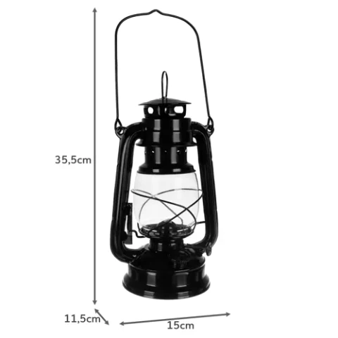 Black oil lamp 24cm