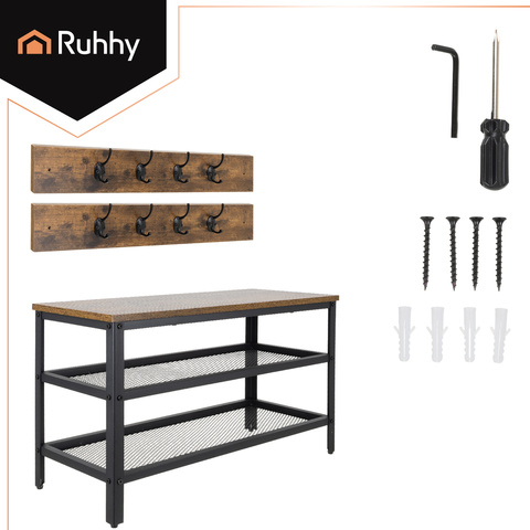 Étagère à chaussures avec cintre 73 cm Ruhhy 27037