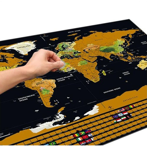 World map - scratch card with flags + accessories 23442