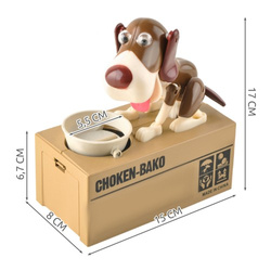 Battery operated piggy bank - brown dog 22470