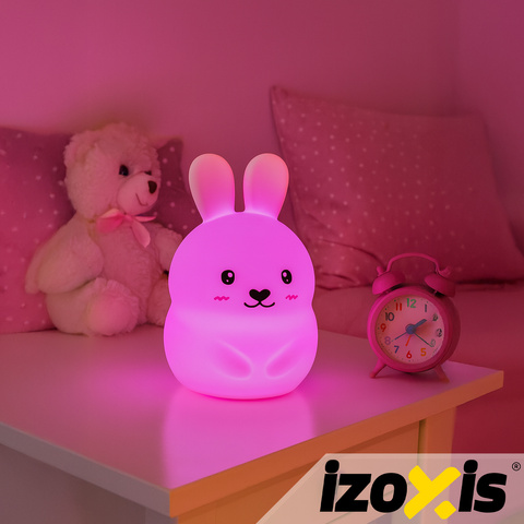 Veilleuse RGB avec télécommande - lapin Izoxis 26204