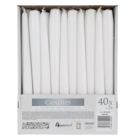 Bougie cône blanche - lot de 40 pcs. 