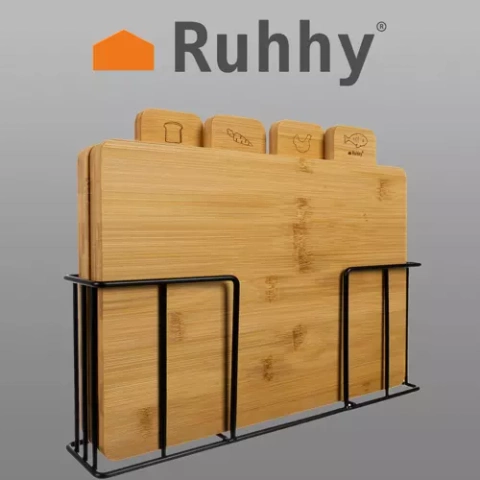 Bamboo chopping board - 4 pcs Ruhhy 19338