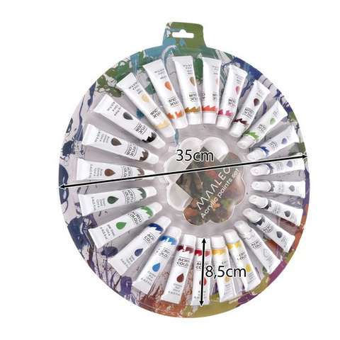 Acrylic paints 12ml - set of 24 Maaleo 24725