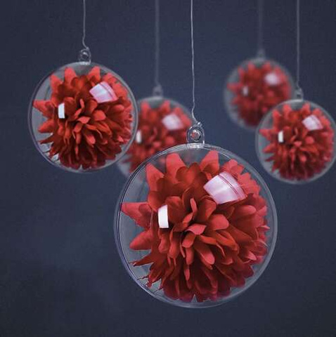 Transparent baubles 10cm set of 10 Ruhhy 22277