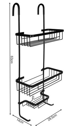 Hanging shower shelf - black
