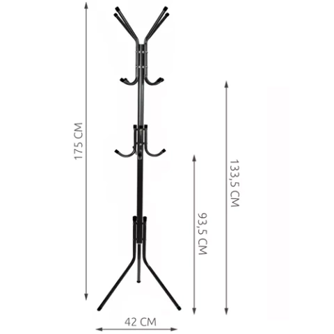 Stojací věšák 170cm - černý Ruhhy 23815